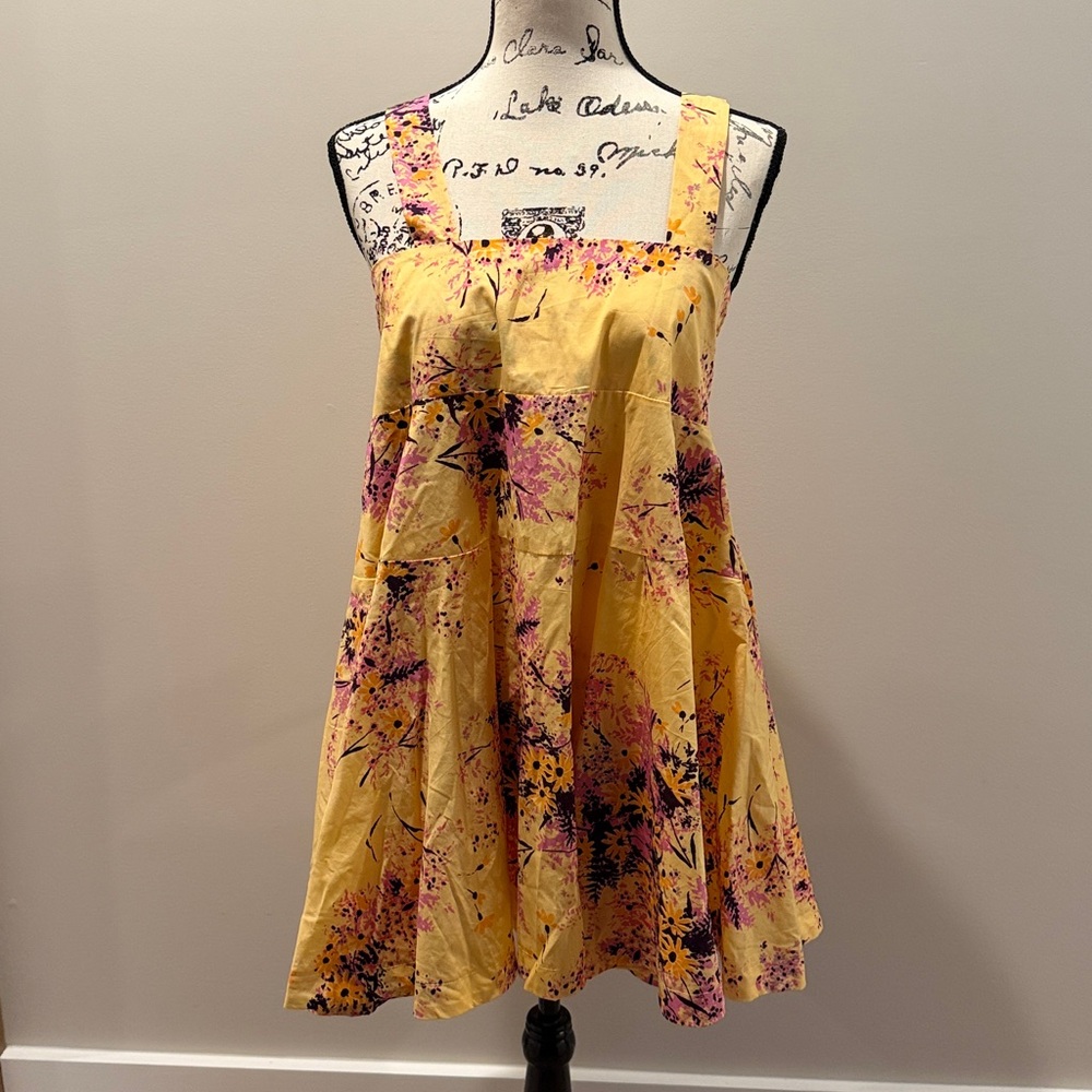 Floral Yellow and Purple Dress